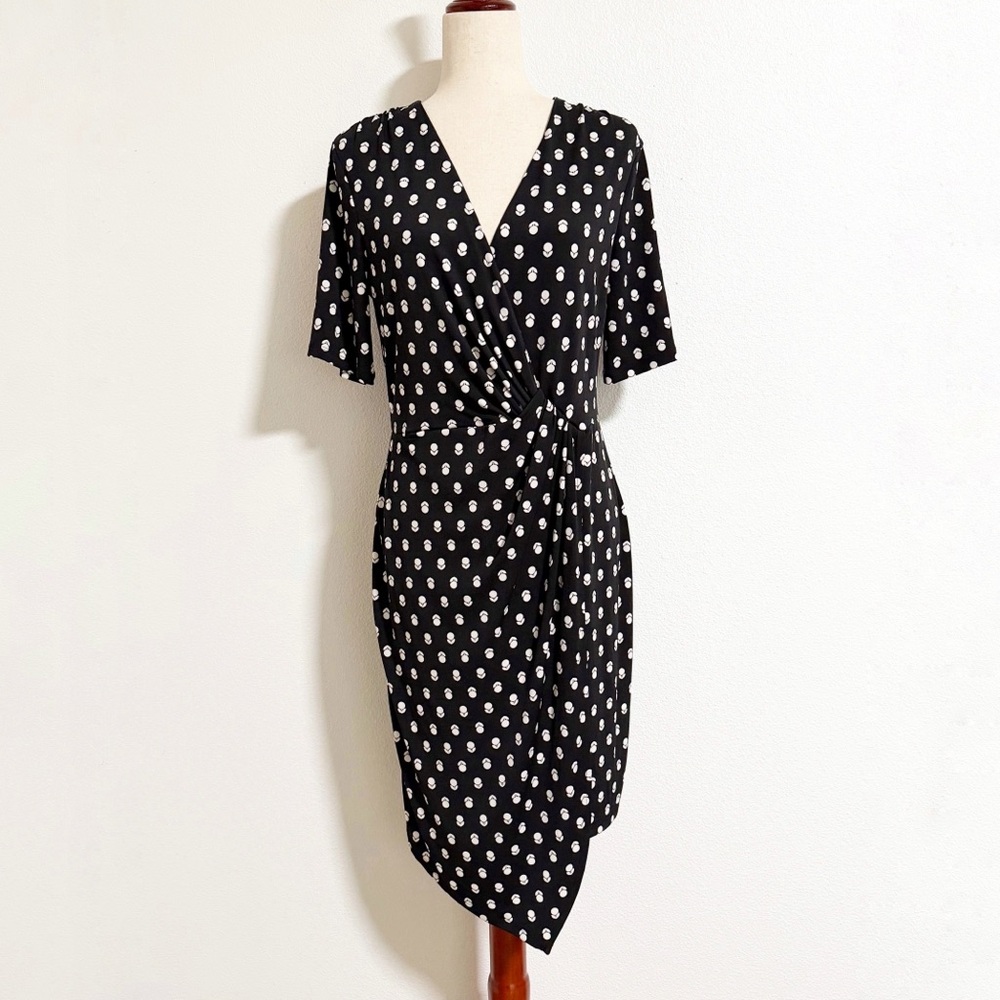 Banana Republic Tulip Floral Block Print Faux Wrap Dress